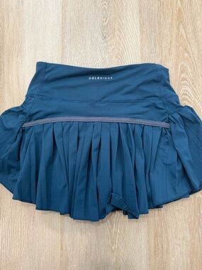 GoldHinge Teal Pleated Mini Skirt